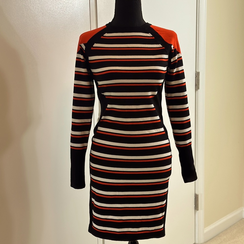 Karen Mullen Women’s Color-Block Striped Multi Color Knit Dress.